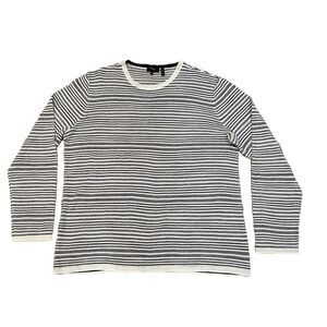 Theory Savaro Mens Linen Blend Summer Sweater Size XL Crewneck Striped Excellent